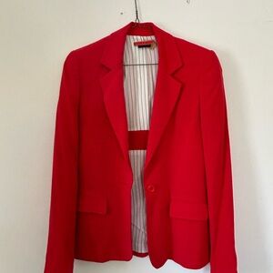 Alice + Olivia Red Blazer with Notched Lapels